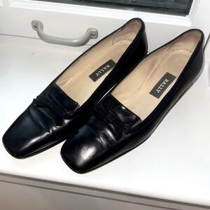 Navy Blue Bally With Suede Bows - Size 7.5